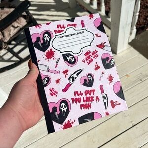 Handmade Pink Scream Ghostface Composition Notebook